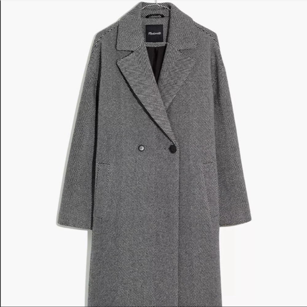 Madewell Averdon Coat Herringbone Wool/Cashmere blend
